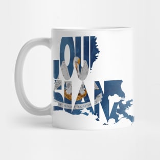 Louisiana Typo Map Mug